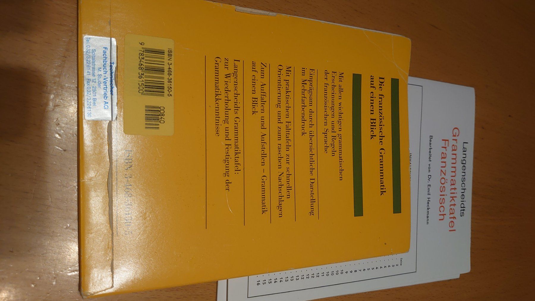 Libri: Langenscheidts Grammatiktafel – Usato da Kirchberg BE venduto da Myford 1