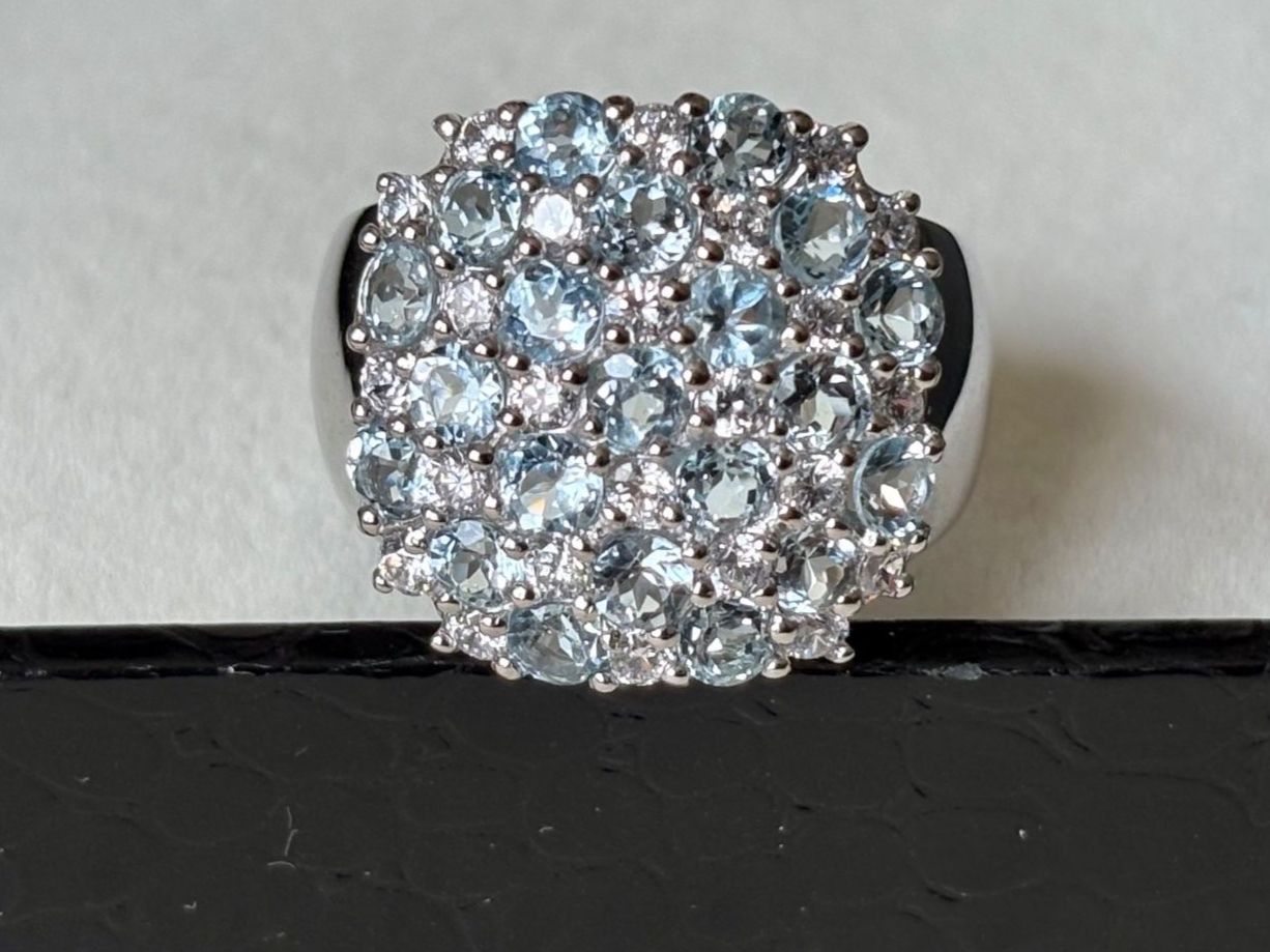 Anelli: Topas Ring, Hellblau-Weiss, NEU, Gr. 57 – Nuovo (secondo la descrizione) da Brugg AG venduto da lau_9rvy