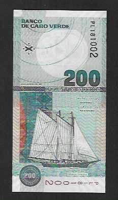 Banconote: Cabo  Verde  200  Escudos  2005  Bankfrisch – Nuovo (secondo la descrizione) da Gordola venduto da coinsandnotes