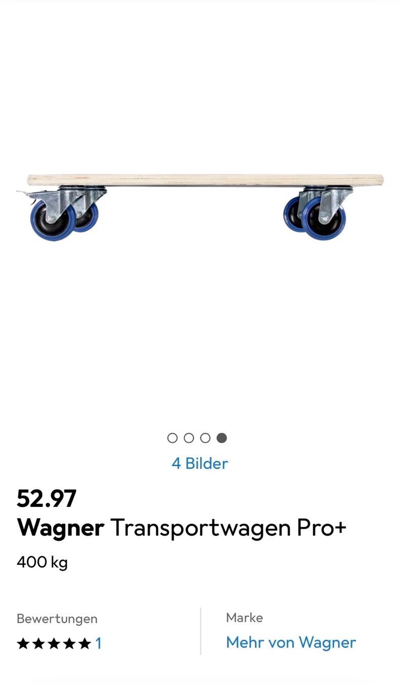 Wagner Chariots de transport: Wagner Pro Transportroller 400 Kg – Neuf (Voir description) à Hittnau par Oracel 6