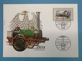 DEUTSCHLAND - NumisBrief 12.11.1985 - ADLER 150 J. Eisenbahn