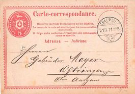 Carte-correspondance THALWEIL 21.9.1871