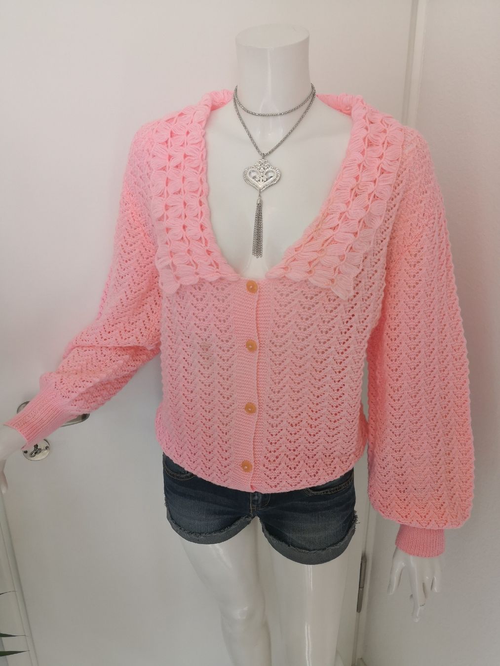 Jacken: 🤩HANDGEMACHTE STRICK-JACKE ROSA – Neu (gemäss Beschreibung) aus Olten von Naja-Twins-Twins 3