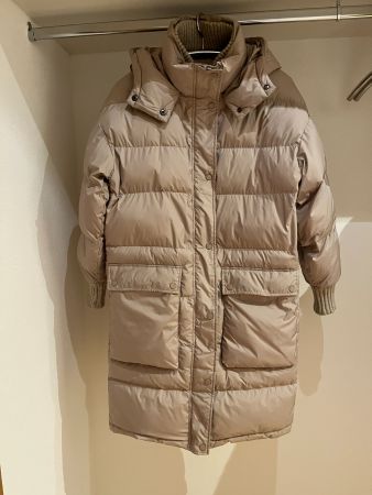 Modischer wattierter Mantel in beige Gr. M