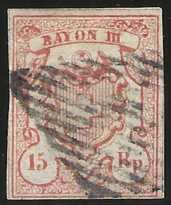 Alle Briefmarken: Rayon 18, OR II,  Typ 10, Eidg.Raute . Attest Hermann – Gebraucht aus Wildhaus von Brunphil