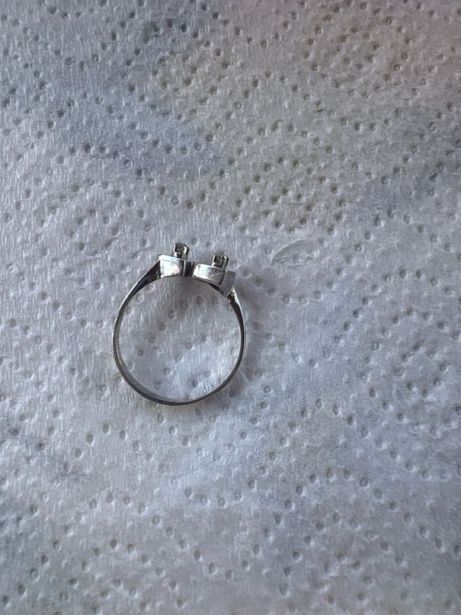 Anelli: Bague deux coeurs or blanc 18k – Usato da Versoix venduto da tem_f7yk 1