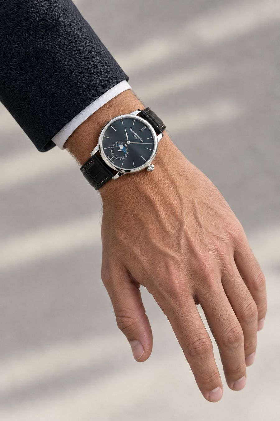 Frederique Constant Orologi: Frederique Constant Slimline Moonphase – Usato da Oberdorf BL venduto da Bildschirmschoner 3