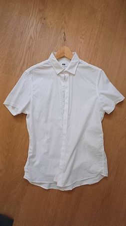 weisse Hemd Kurzarm Slim Fit Gr. L