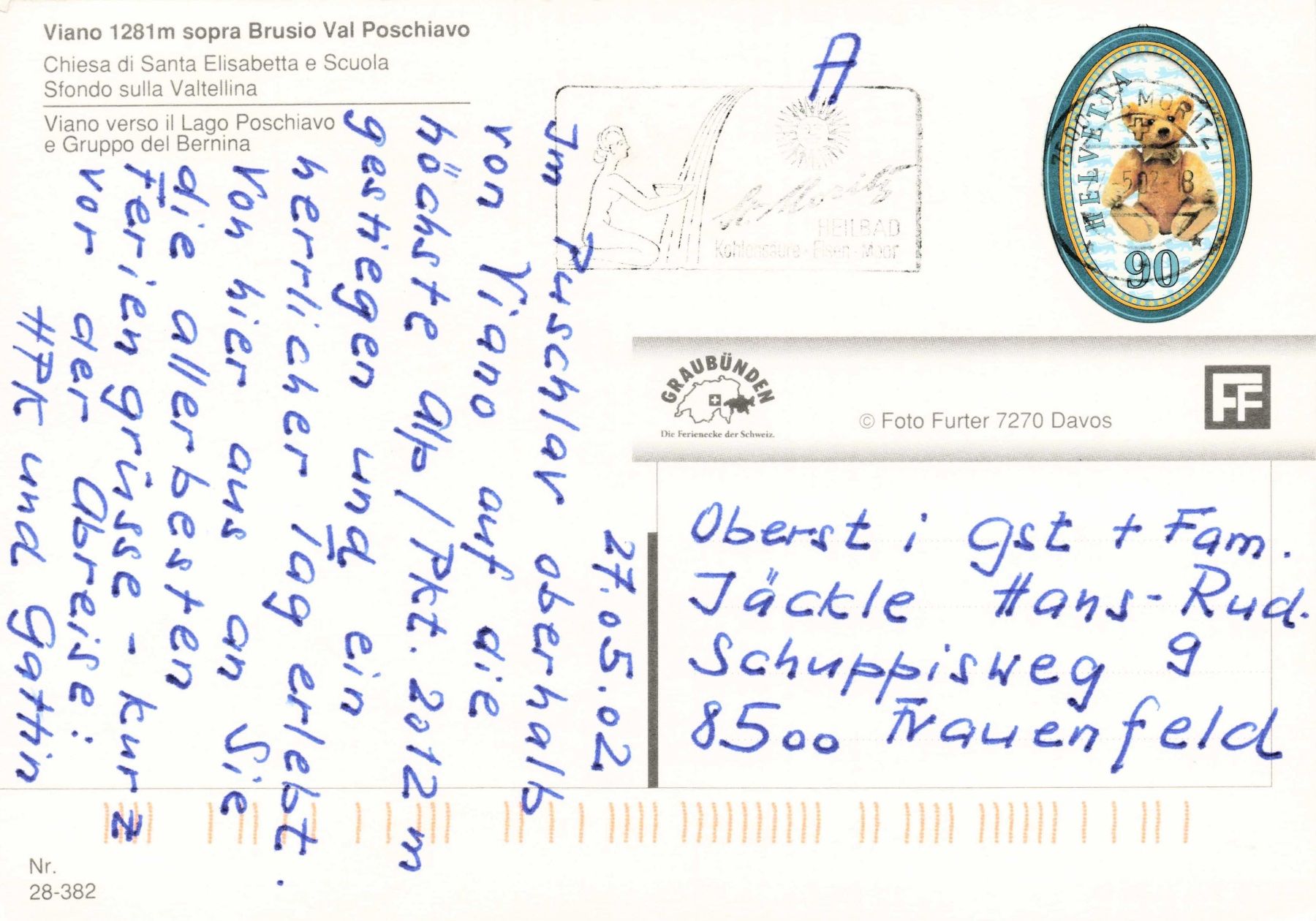 Cartoline postali: Viano sopra Brusio val Poschiavo – Usato da Biasca venduto da Blenio71 1