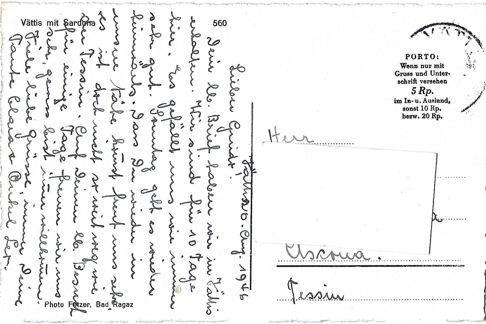 Cartes postales: Vättis  mit  Sardona – D'occasion à Bütschwil par Jackson1A 1
