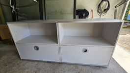 Büromöbel Sideboard lichtgrau mit zwei Schubladen gebraucht
