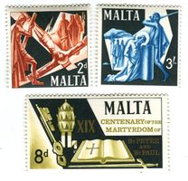 Briefmarken "Apostel Petrus und Paulus". Malta.