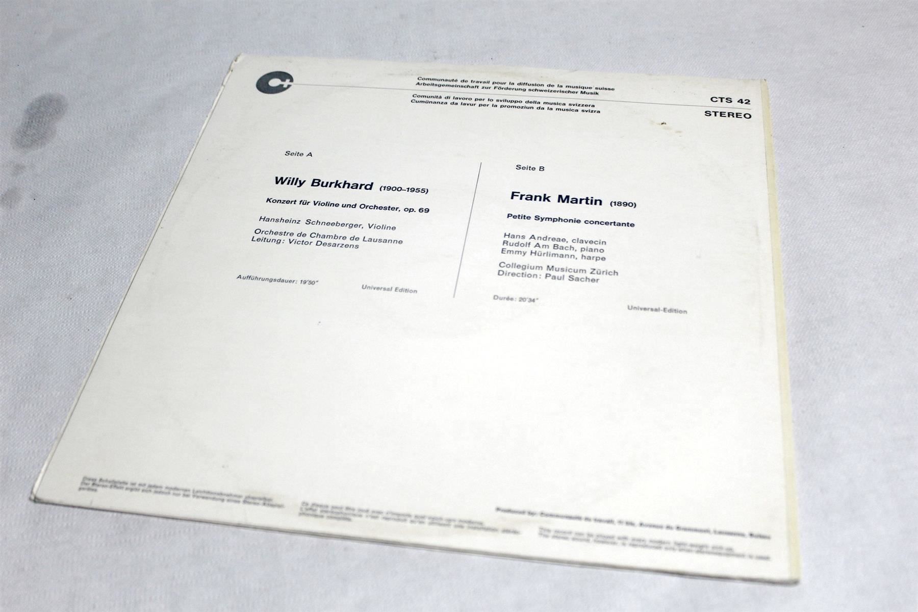 CD: Willy Burkhard / Frank Martin: KONZERTE – Usato da Bern venduto da vinyl-heaven 4