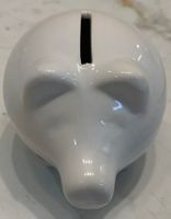 10 Piggy Bank - H: 8 cm, W: 8,5 cm, off-white
