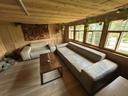 Ledersofa mit Sessel, zeitlose Eleganz!