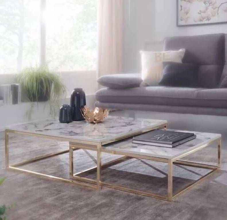 Set di tavolo e panche: Neues Couchtisch Set in Marmoroptik – Nuovo e nell'imballaggio originale da Orpund venduto da colibri12 2
