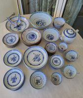 Porzellan-Service Blau-Weiss asiatisch, 22-teilig