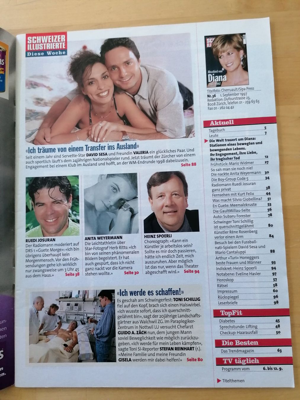 Riviste & Magazine: Schweizer Illustrierte vom 1.9.1997 – Usato da Rüfenacht BE venduto da Lubomir03 1