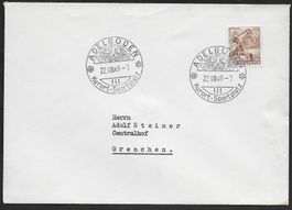 1949: K-Stempel Adelboden auf Brief