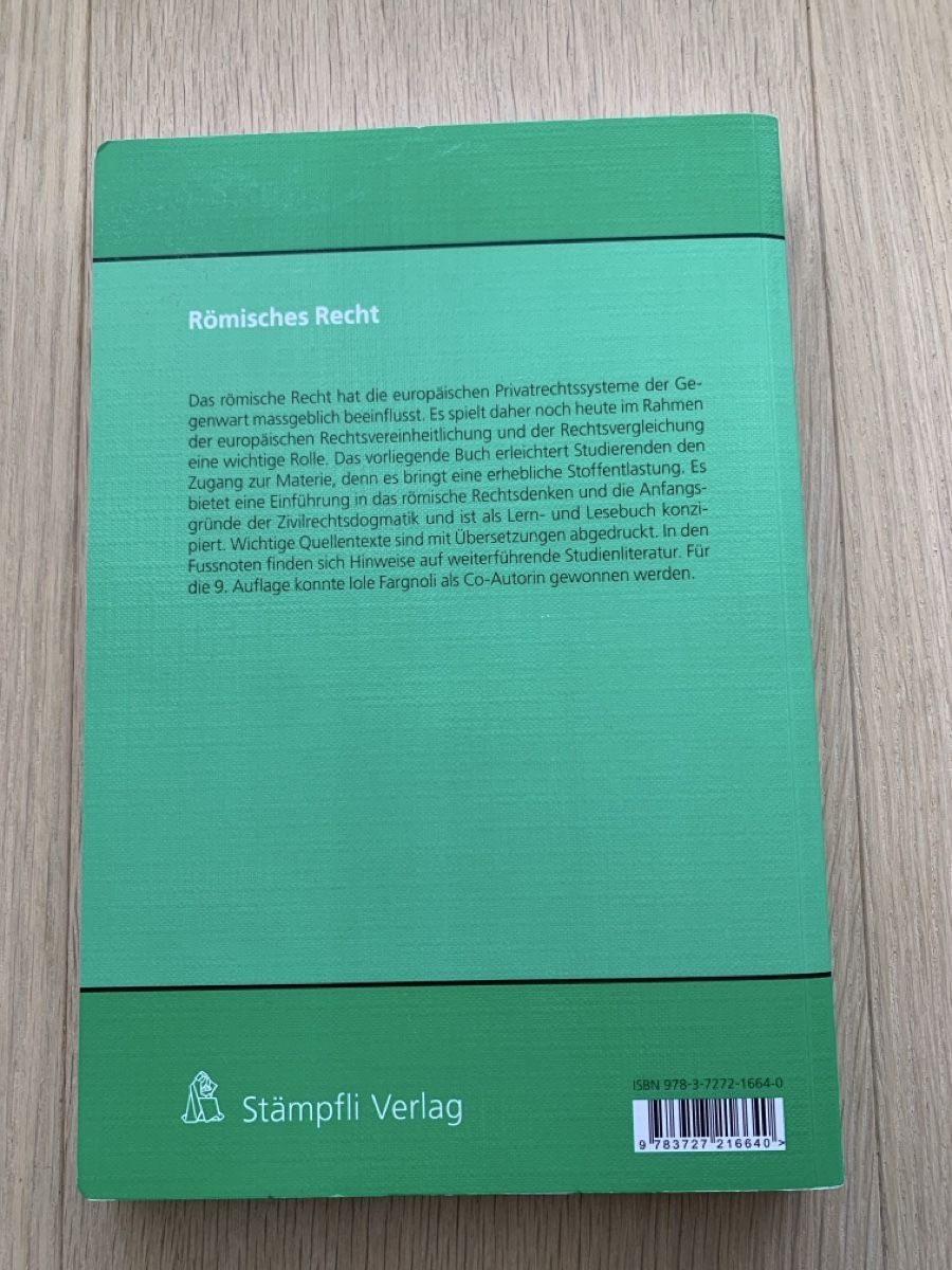 Libri: Römisches Recht 9. Auflage – Usato da Winterthur venduto da lea_96p7 1