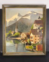 Idyllisches Ölgemälde Dorfansicht Schweiz- Sig. L Hein S324