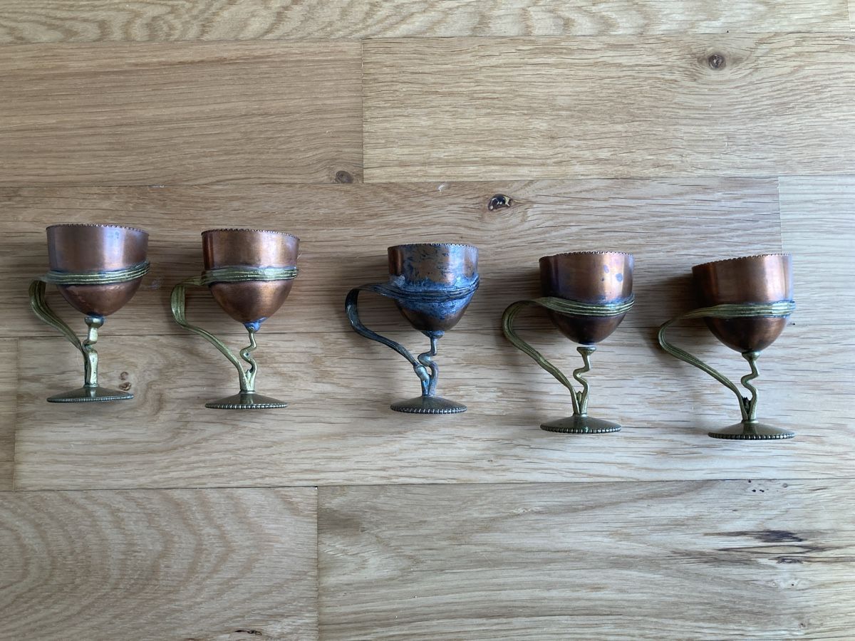 Altre Stoviglie: 5 Vintage Eierbecher, Kupfer/Messing – Usato da Staad SG venduto da gab_7dr9 4