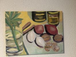 Schönes Stillleben in Acryl auf Leinwand 70x50cm