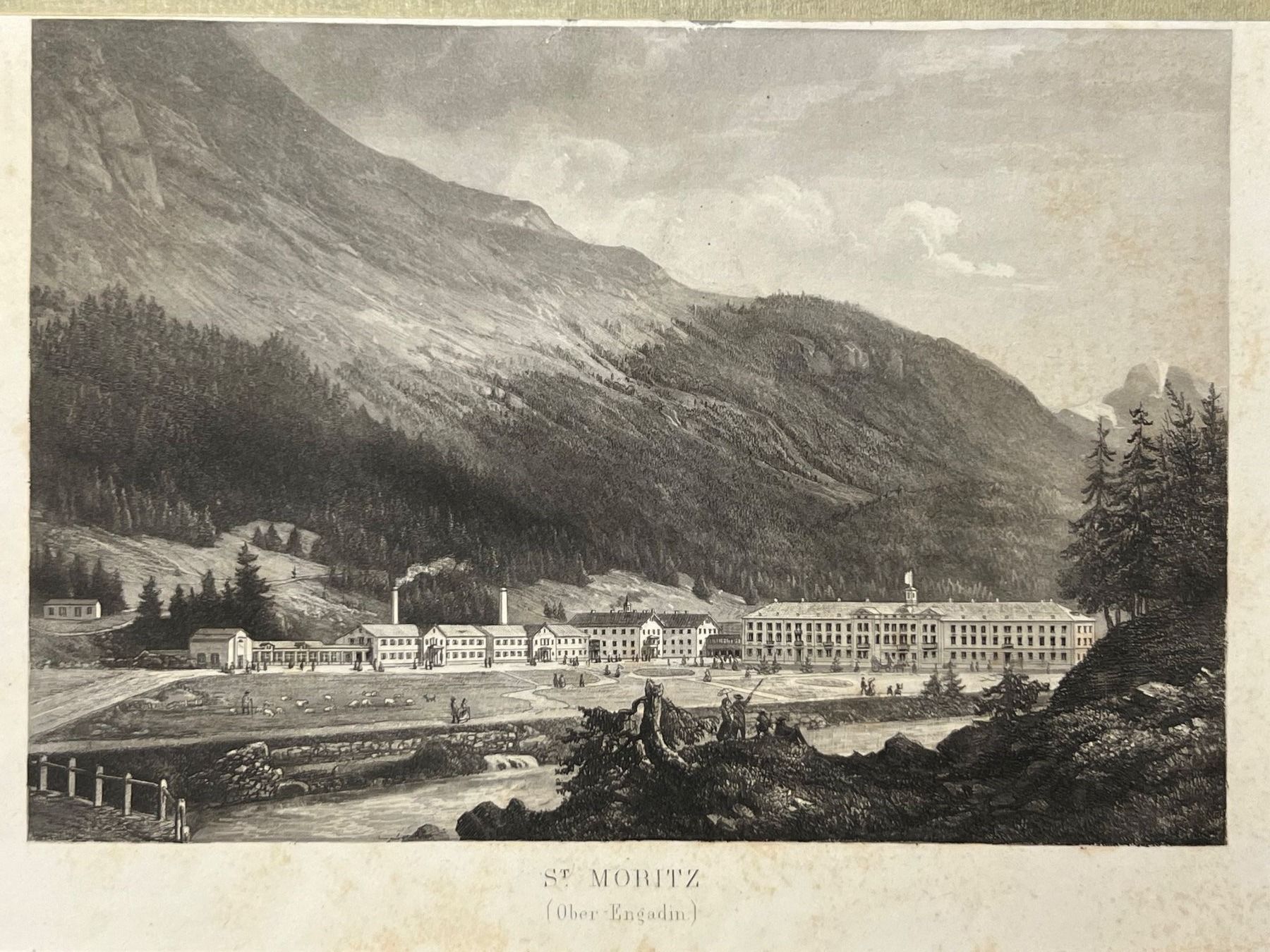 Incisioni: Stich St. Moritz Bad Engadin - heutiges Kempinski – Nuovo (secondo la descrizione) da Vaduz venduto da Unikate-Markt 2