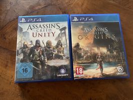 PS4 Spiele Assassin's Creed Unity & Origins guter Zustand