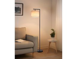 Stehlampe Leinenschirm, Stehleuchte 160cm, 2700K LED inkl.