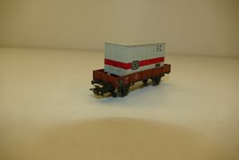 Märklin H0: DB Niederbordwagen mit DB Container beladen