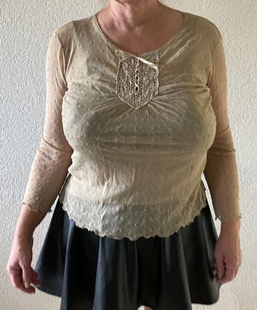 Top hellbeige von ENERGY Gr. M durchsichtig sexy (Nr. 59)
