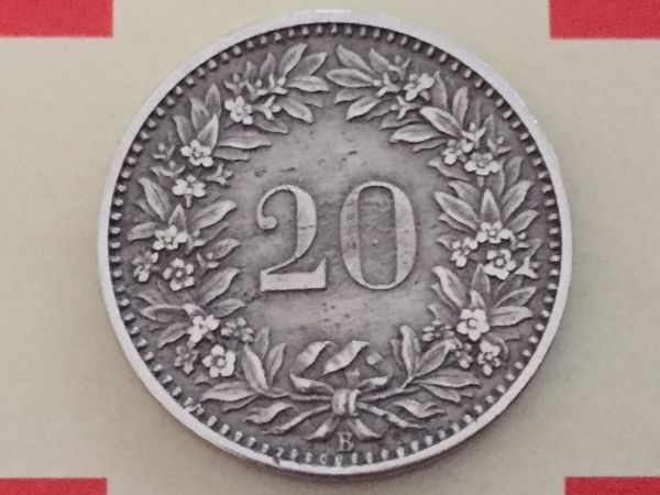 Alle Münzen: 20 Rappen 1884 ss+ – Gebraucht aus Elsau von herbybay 1
