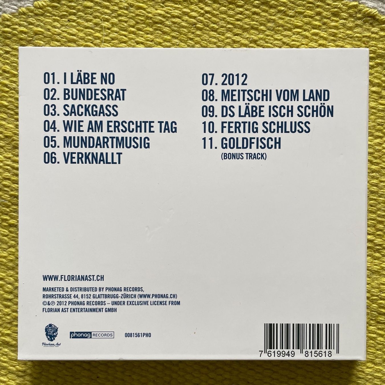CD: FLORIAN AST-FLÖRU (DIGIPACK) – Usato da Rorschacherberg venduto da CD-Roli 1
