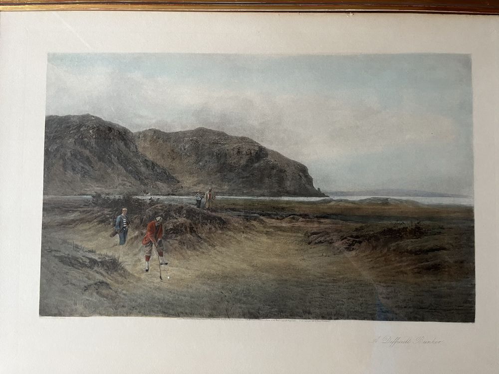 2 schöne antike Golf-Lithografien, Douglas Adams, dat. 1894 (Gebraucht ...