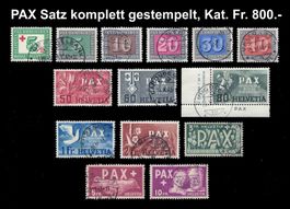 PAX 1945 Vollstempel 262-274, Kat. Fr. 800.-