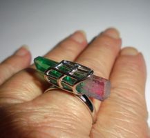 Echtschmuck: Silberring Mehrfarbiger Quarz 18/56