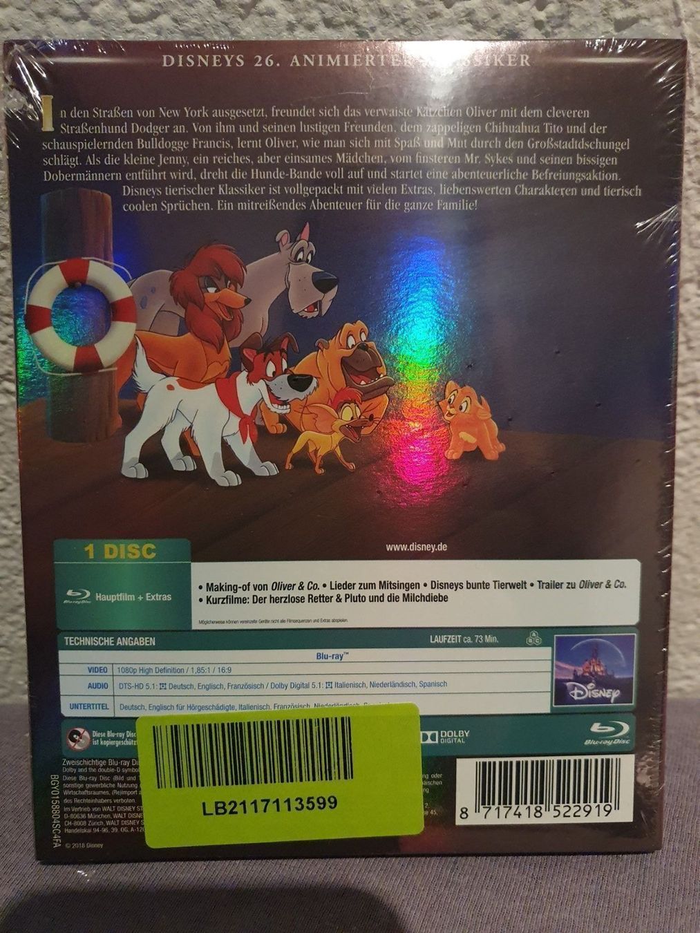 Tutti i DVDs: Blu-ray Disney Oliver & Co. Nr. 26/55 – Nuovo e nell'imballaggio originale da Eiken venduto da Lashar 1