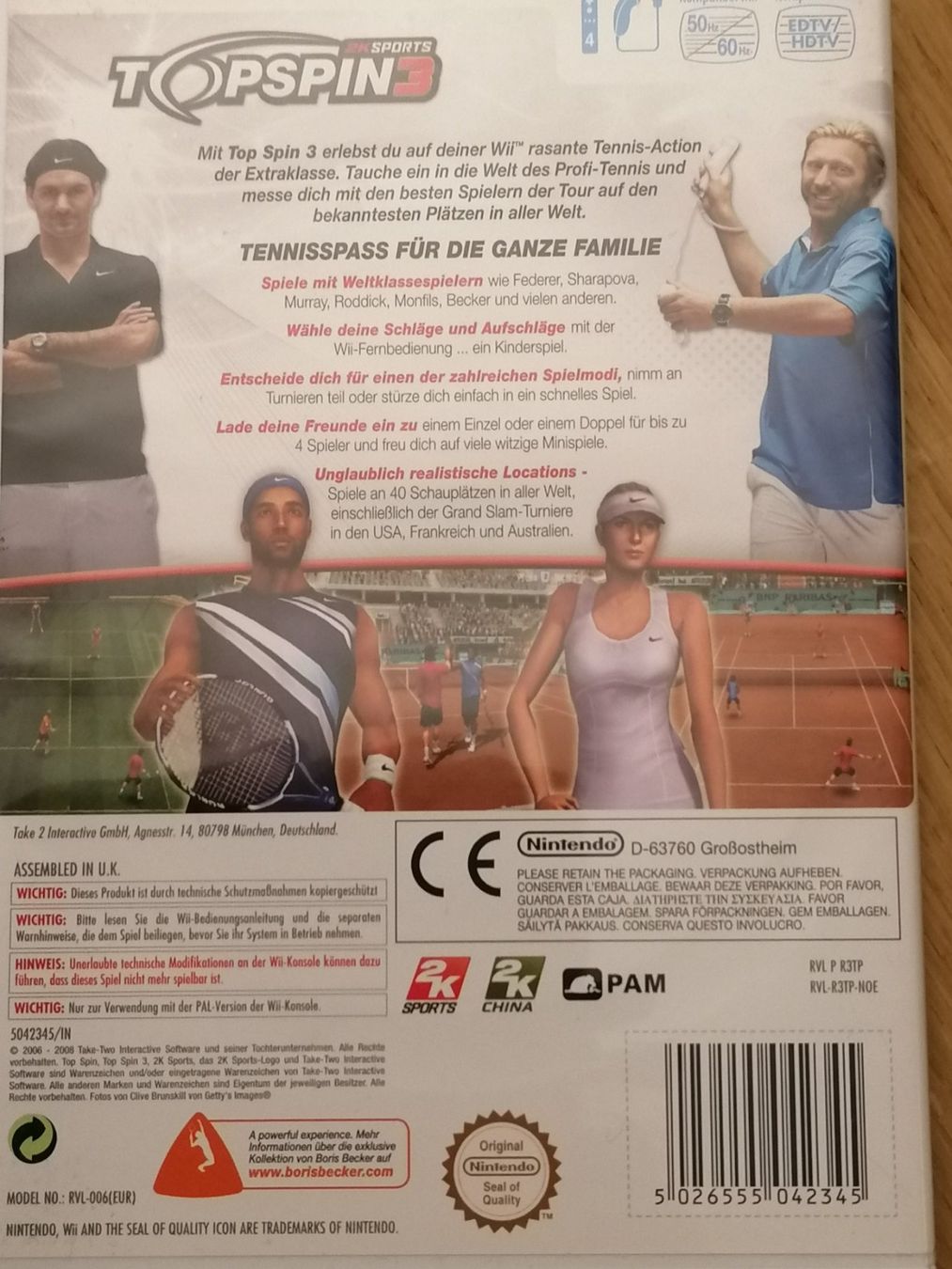 Nintendo Giochi: Wii Nintendo Spiel - Topspin 3 – Usato da Basel venduto da vintagecollector 2