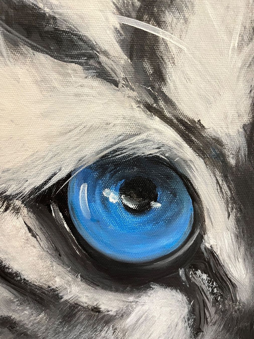 Dipinti: Wunderschönes handgemaltes Gemälde Tiger, M. Lüthi 140x100cm – Usato da Maur venduto da Schoggi-22 1