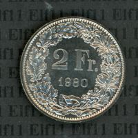 CHF___2.00 1980 stgl * nigelnagelneu! 2 Franken