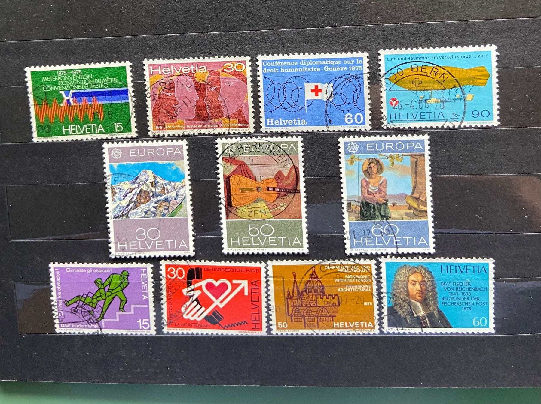 Tous les timbres: Schweizer Briefmarken: Kompl. Sätze 1975 – D'occasion à Münchringen par Hegelime-38