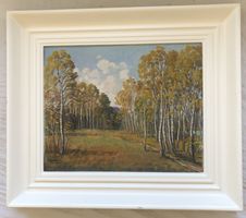 Andor Kovasits - Gemälde - Öl auf Leinwand - Birkenwald