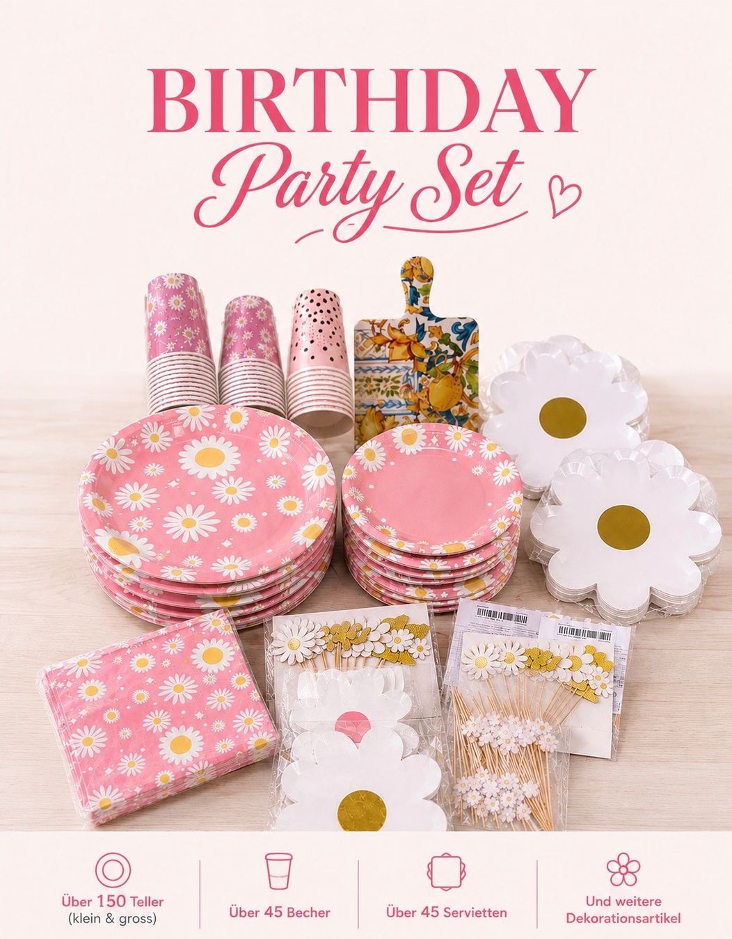 Tutte le decorazioni: Tellerset - Kindergeburtstage, Babyshowers oder Gartenparty – Usato da Schlieren venduto da JamesBond0-0-7