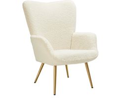 Sessel Hygge gepolstert, ergonomisch, creme/gold