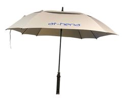 Golf-Schirm at-hena silbrig-weiss, quadratisch, gross, NEU