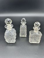 Antique Crystal Perfume Bottles, Set of 3, Art Deco
