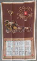 Vintage Küchenhandtuch mit Kalender-Design aus 1976