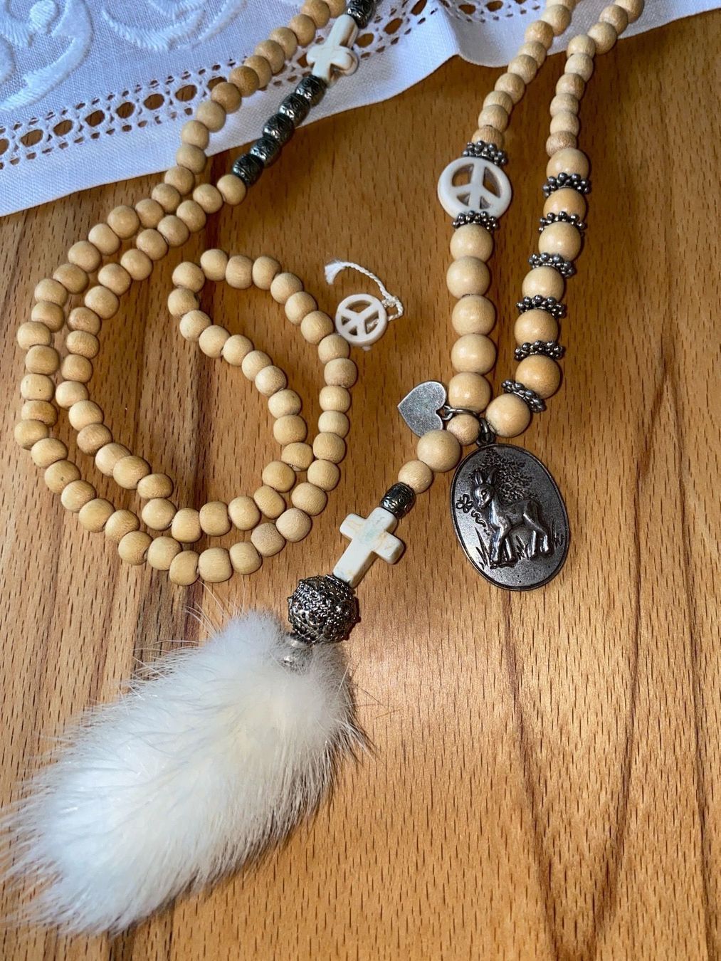 Catenine: Grace schöne Kette💝 Holzperlen, Mala? – Nuovo (secondo la descrizione) da Pfäffikon SZ venduto da Anita8808 1