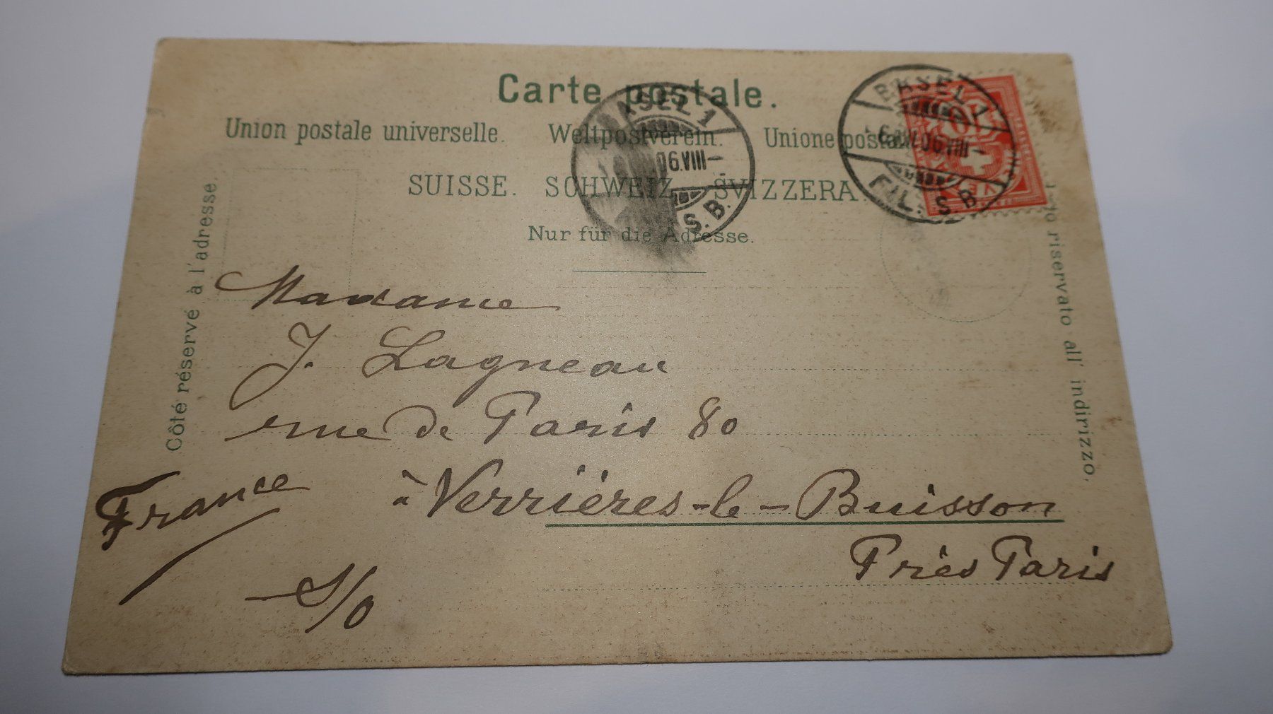 Ansichtskarten: Zürich 1906 – Gebraucht aus Cormoret von Pascalll2001 5